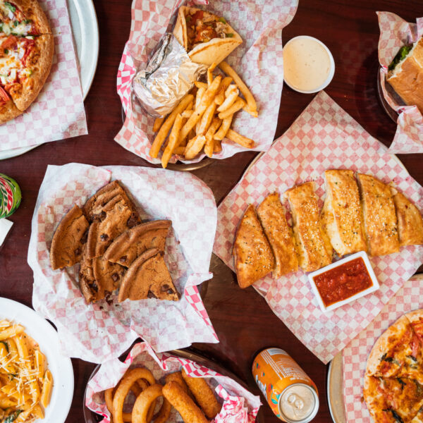 Calzone, Cookies, Fries, Wrap and Onion Rings